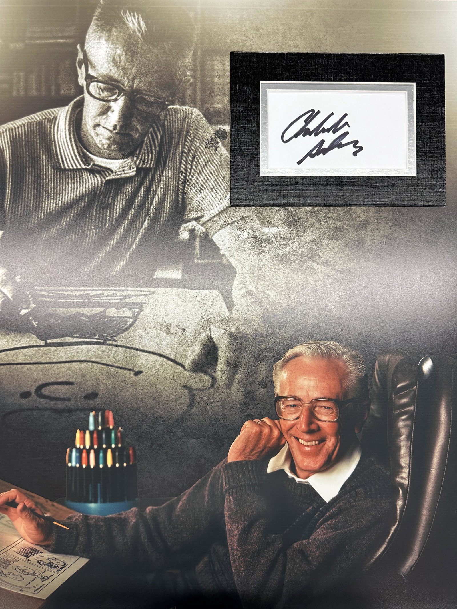 Charles Schulz Autographed Display (1 of 1)