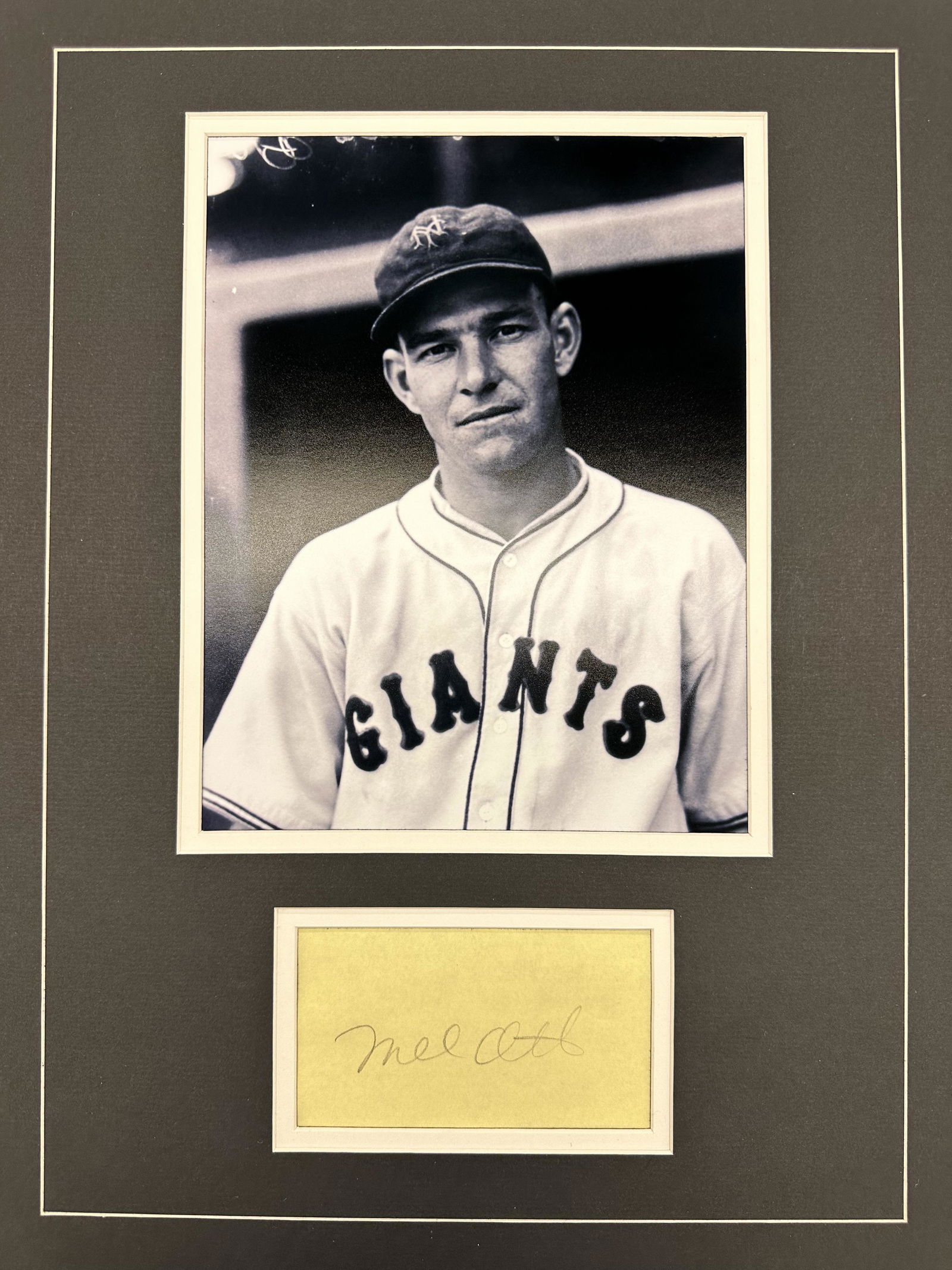 Mel Ott Autographed Display (1 of 1)