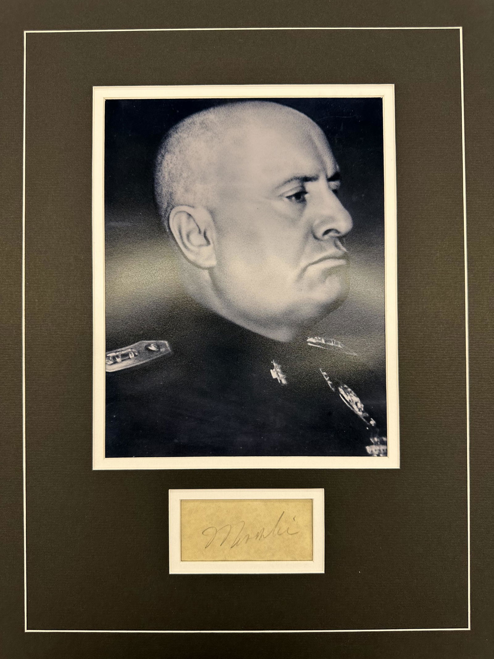 Mussolini Autographed Display (1 of 1)