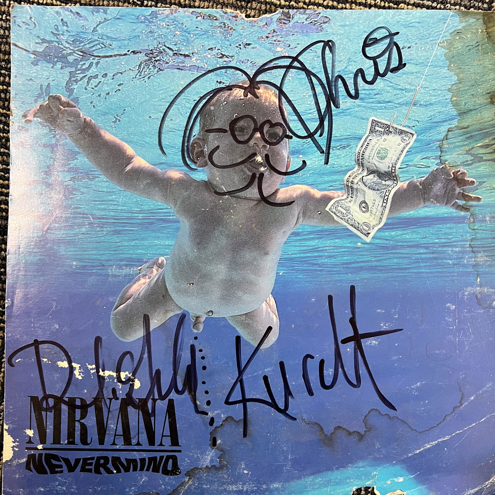 Nirvana Autographed Album Flat KURT DAVE CHRIS (1 of 1)