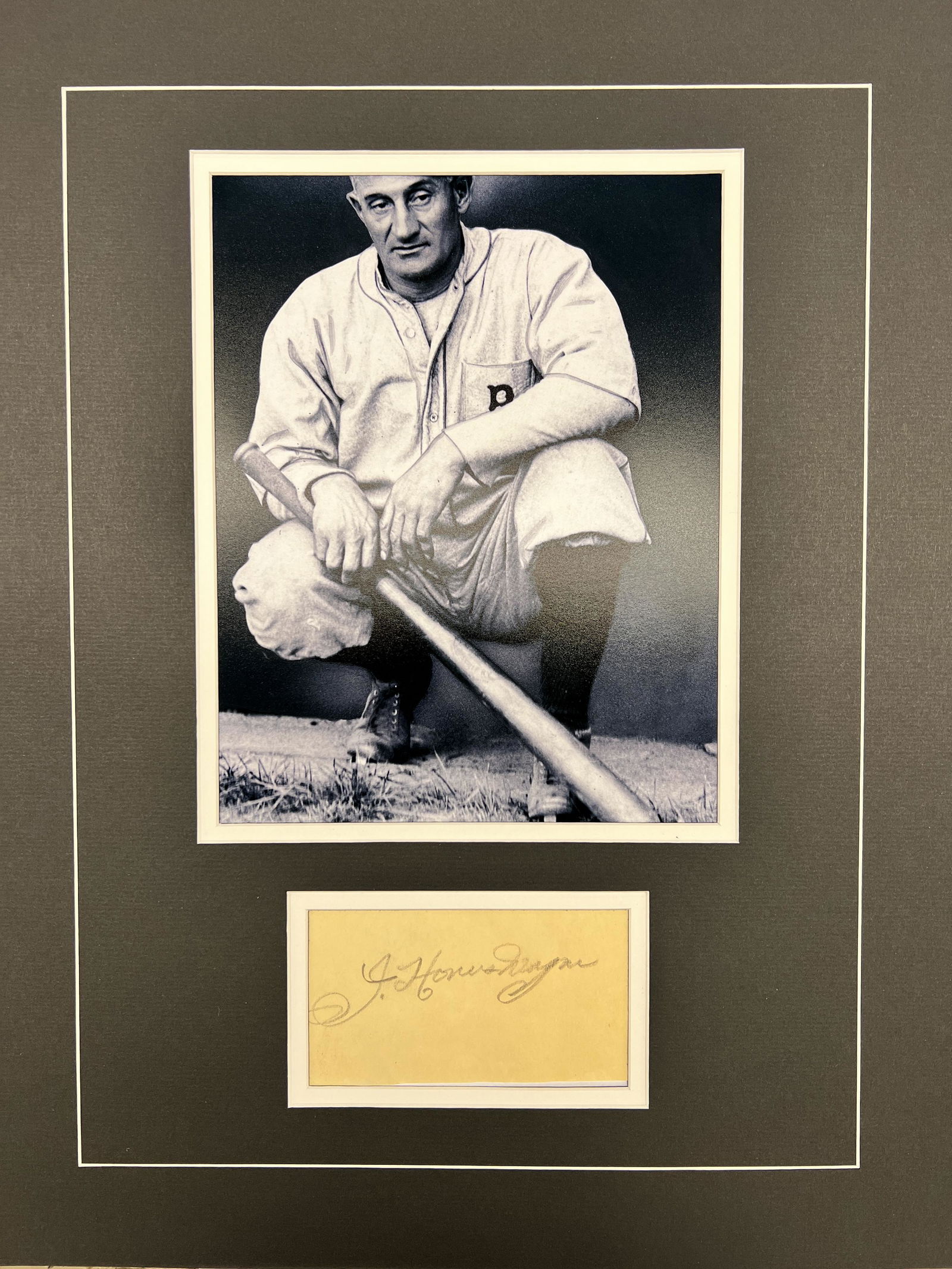 Honus Wagner Autographed Display (1 of 1)