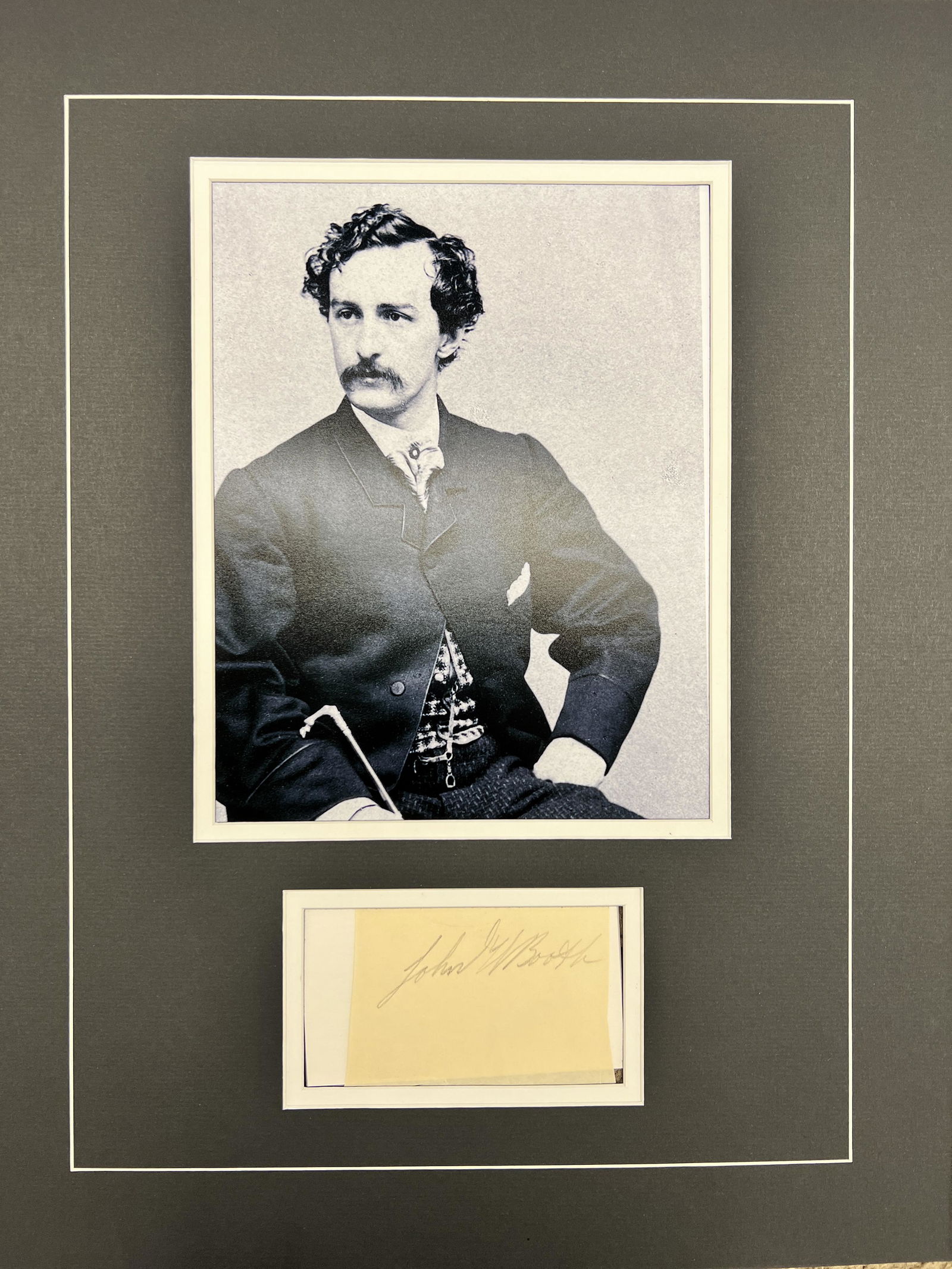 John Wilkes Booth Autographed Display (1 of 1)