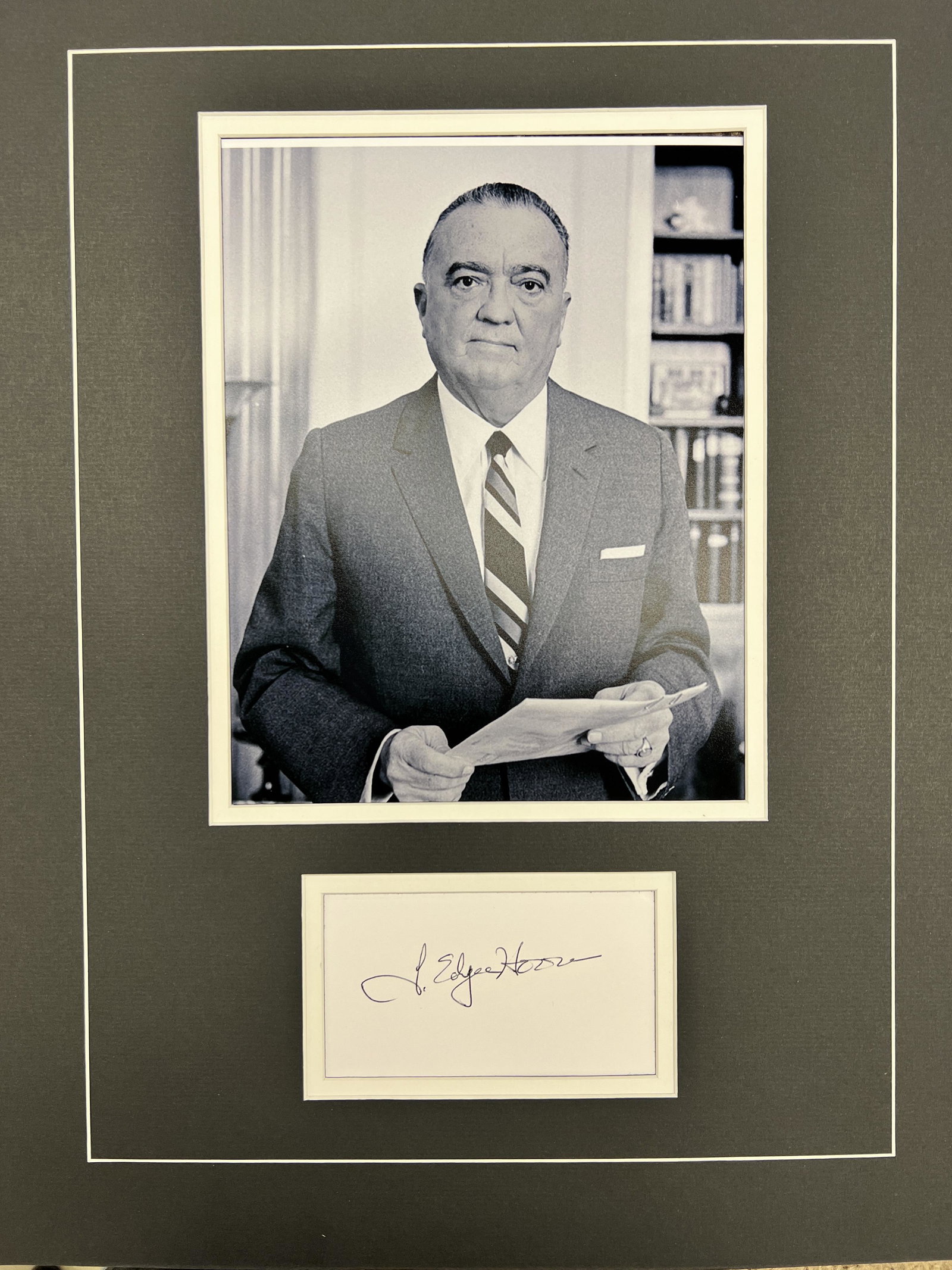 J. Edgar Hoover Autographed Display (1 of 1)