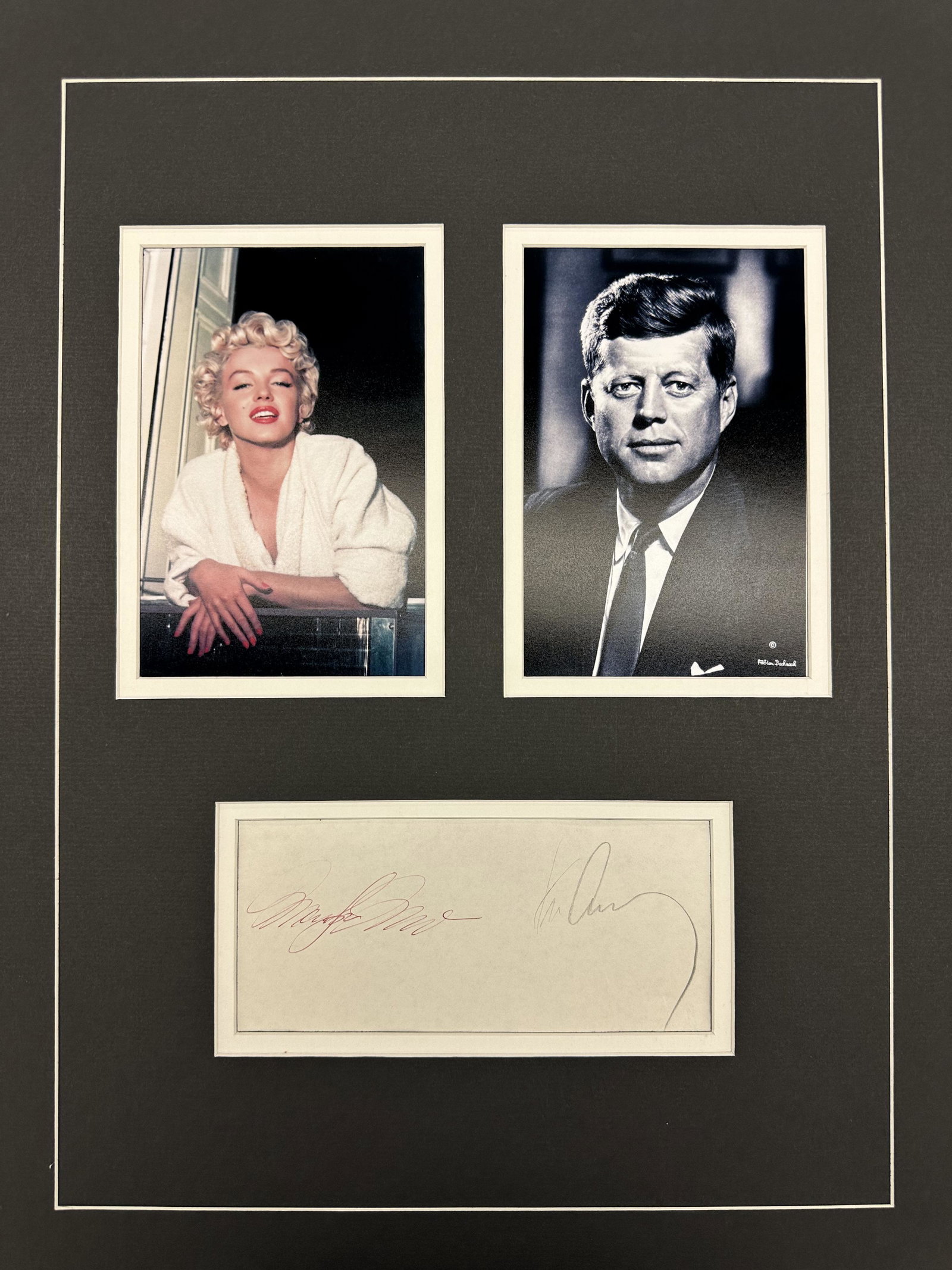 Marilyn Monroe JFK Autographed Display (1 of 1)