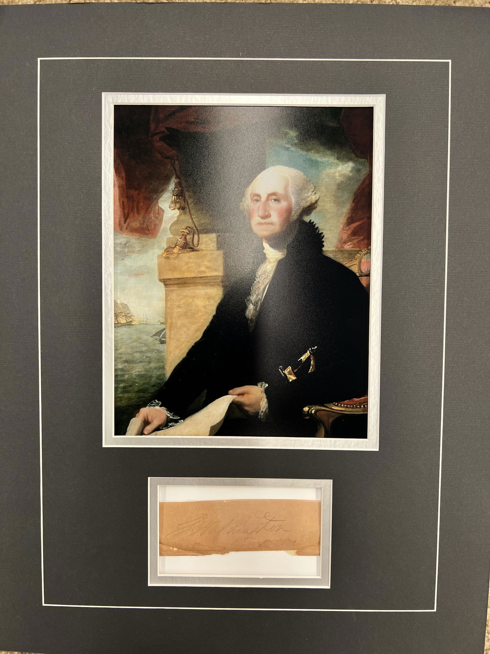 George Washington Autographed Display (1 of 1)