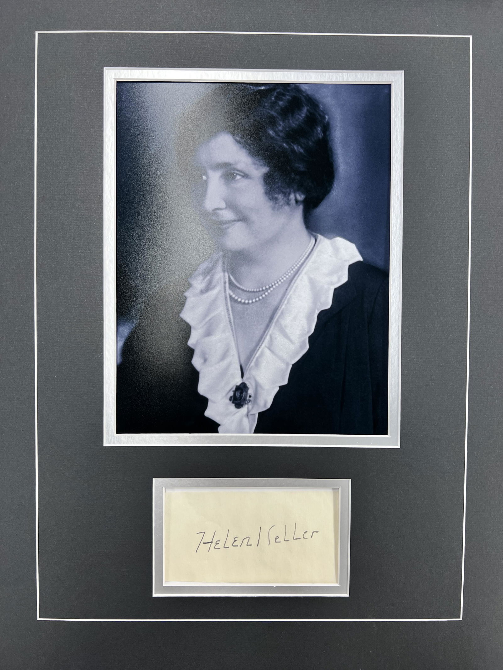 Helen Keller Autographed Display (1 of 1)