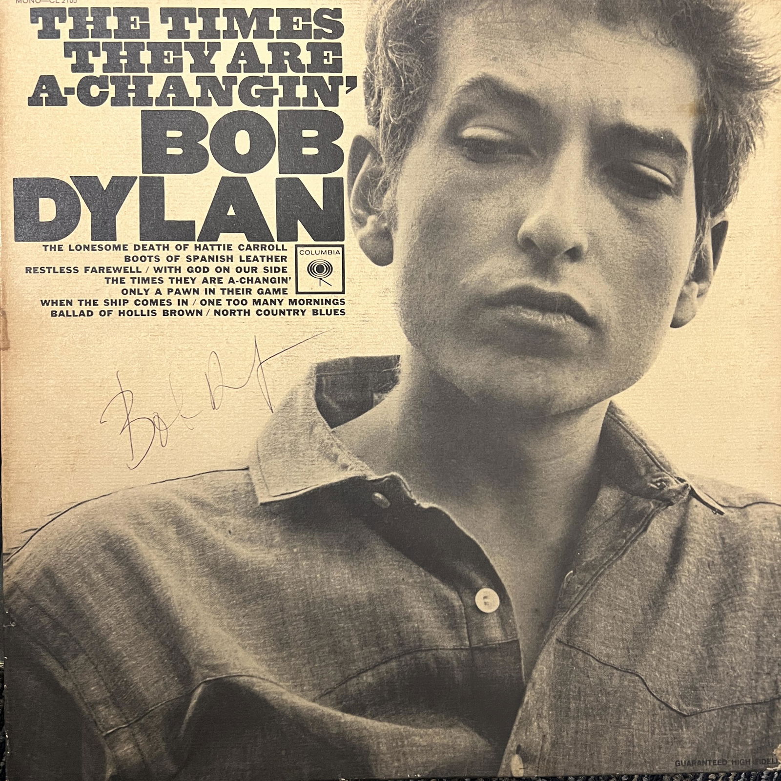 Bob Dylan AUTOGRAPHED Album: Displays are not framed, and can be framed for a cost. Framed items will state they are framed in the name of the item. All signed items come with a COA. Ask any and all questions BEFORE bidding. Sign