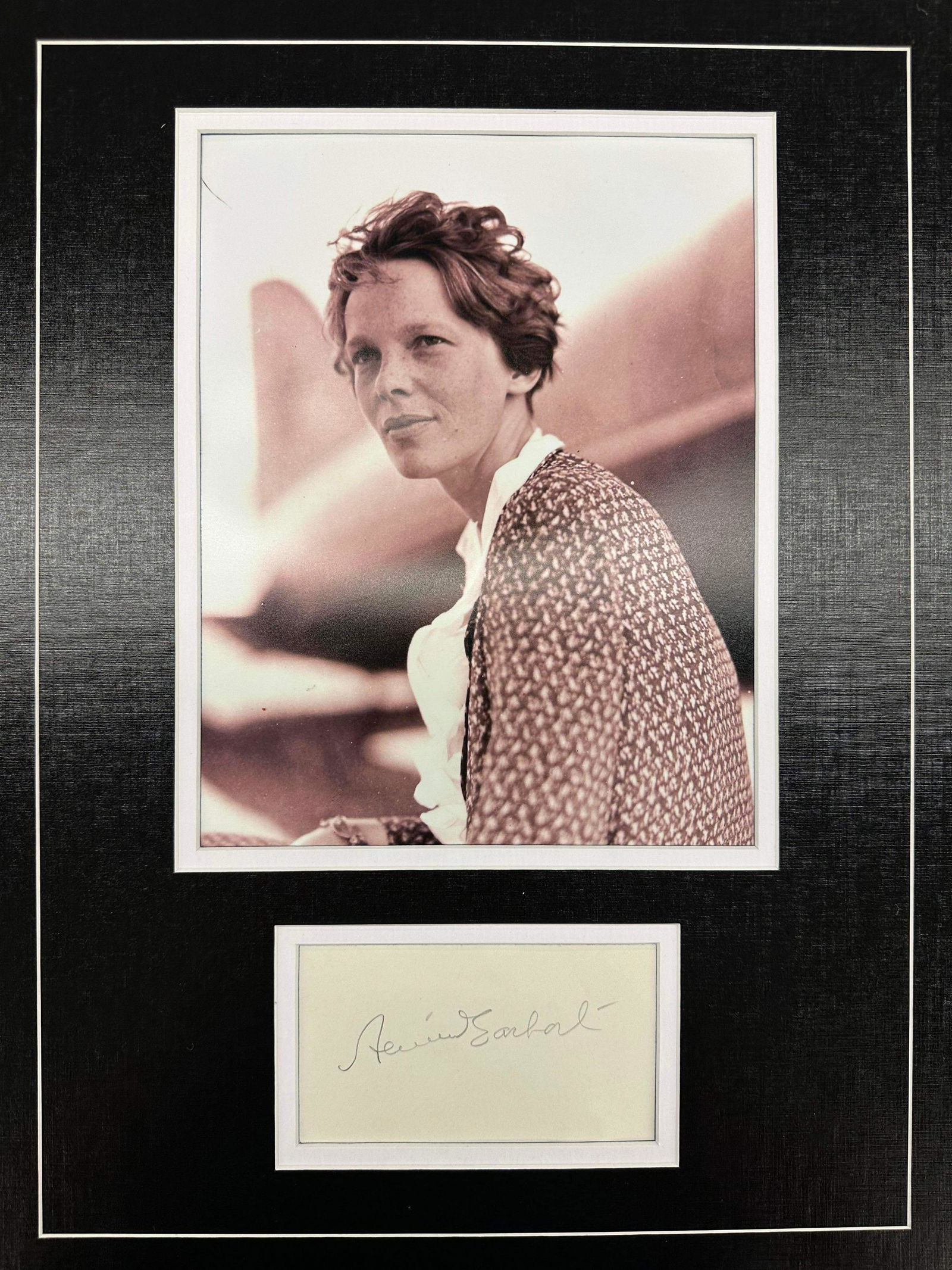 Amelia Earhart Autographed Display (1 of 1)