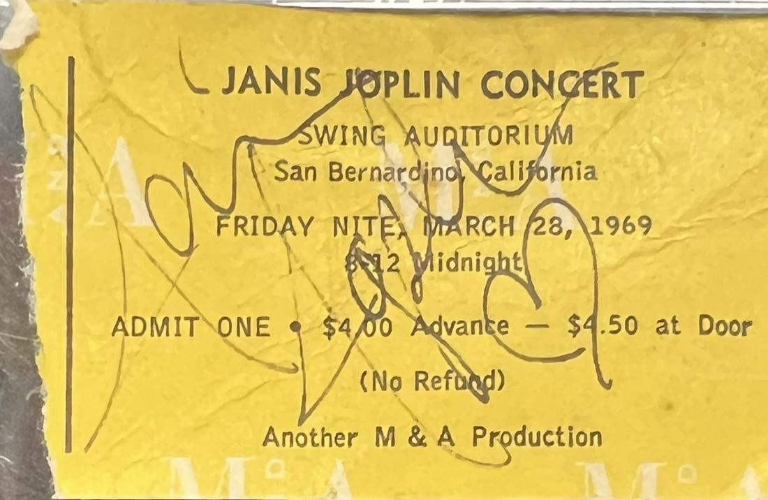 Janis Joplin Autographed Ticket (1 of 1)