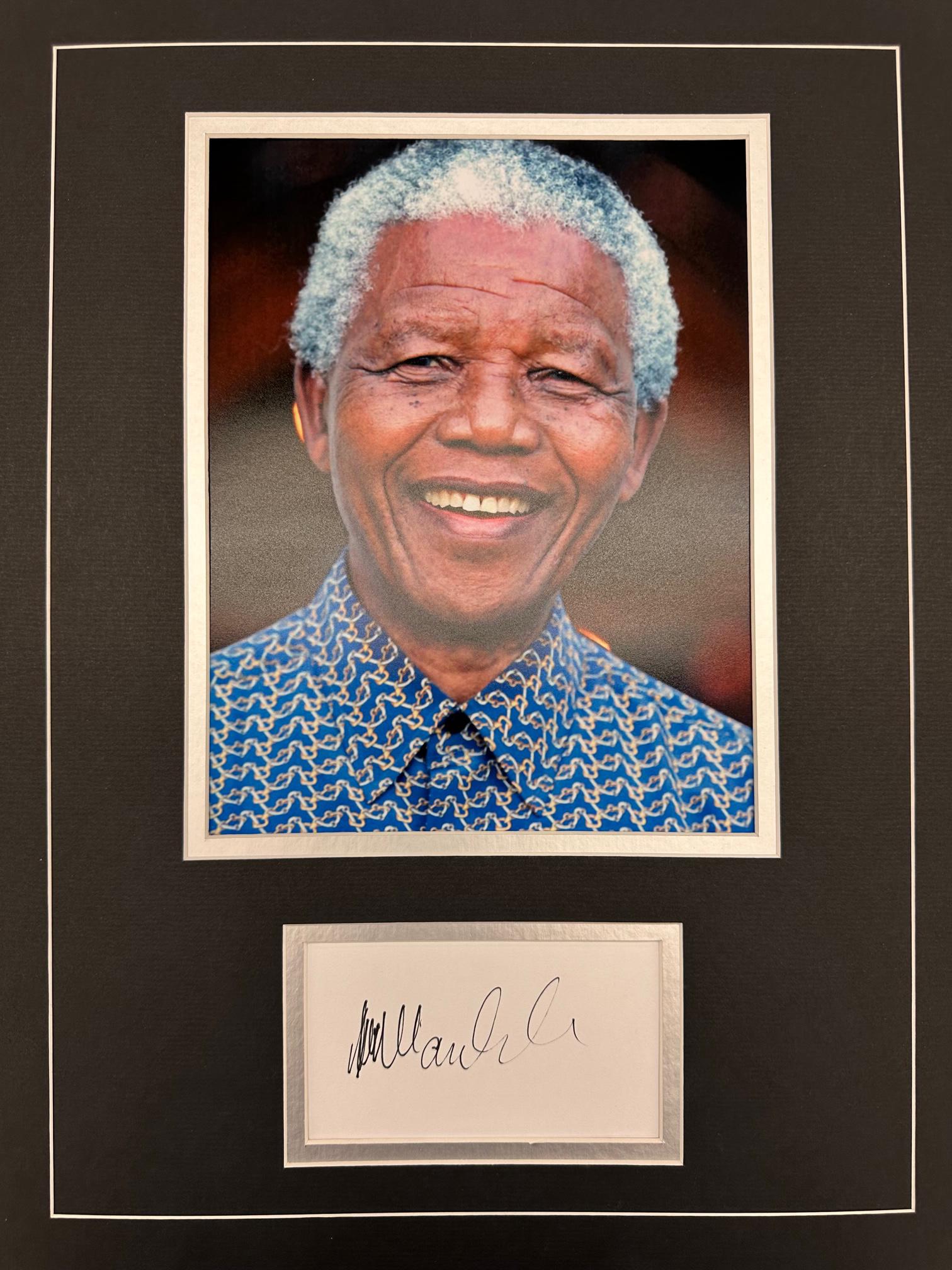 Nelson Mandela Autographed Display (1 of 1)