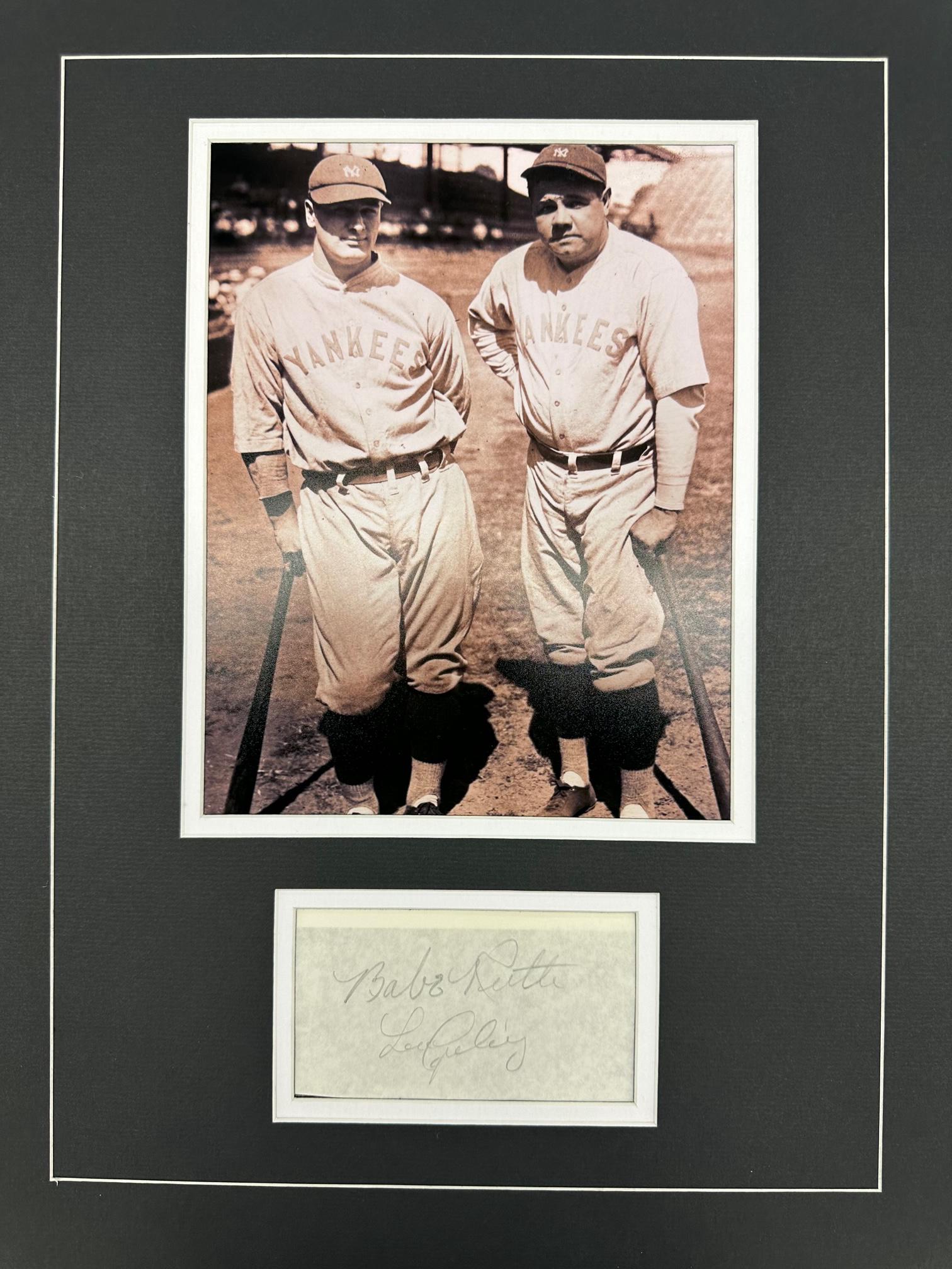 Babe Ruth Lou Gehrig Autographed Display (1 of 1)