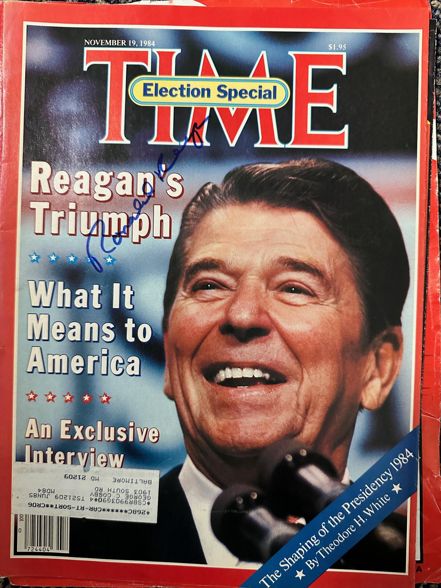 Ronald REAGAN Autographed Time Cover Only (1 of 1)