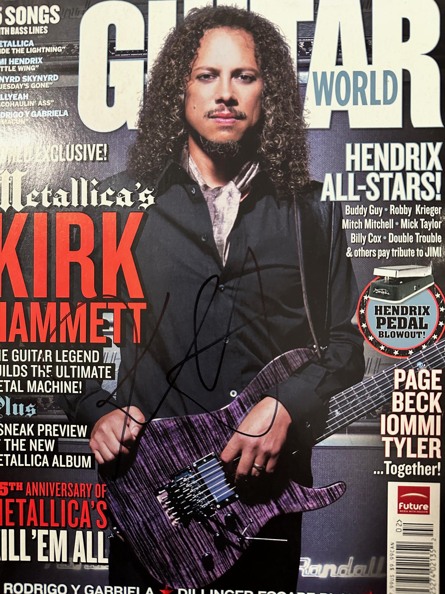 Kirk Hammett Autographed Magazine: Displays are not framed, and can be framed for a cost. Framed items will state they are framed in the name of the item. All signed items come with a COA from ICZ AUCTIONS. Ask any and all questions BE