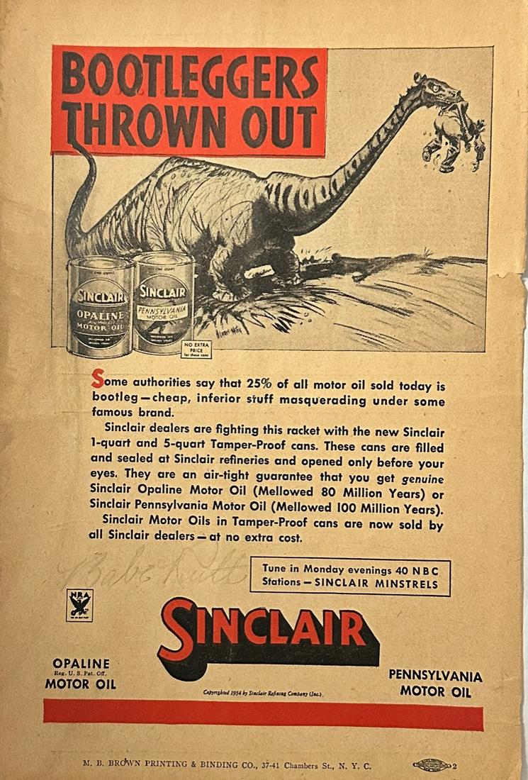 Babe Ruth Sinclair Oil Ad (1 of 1)