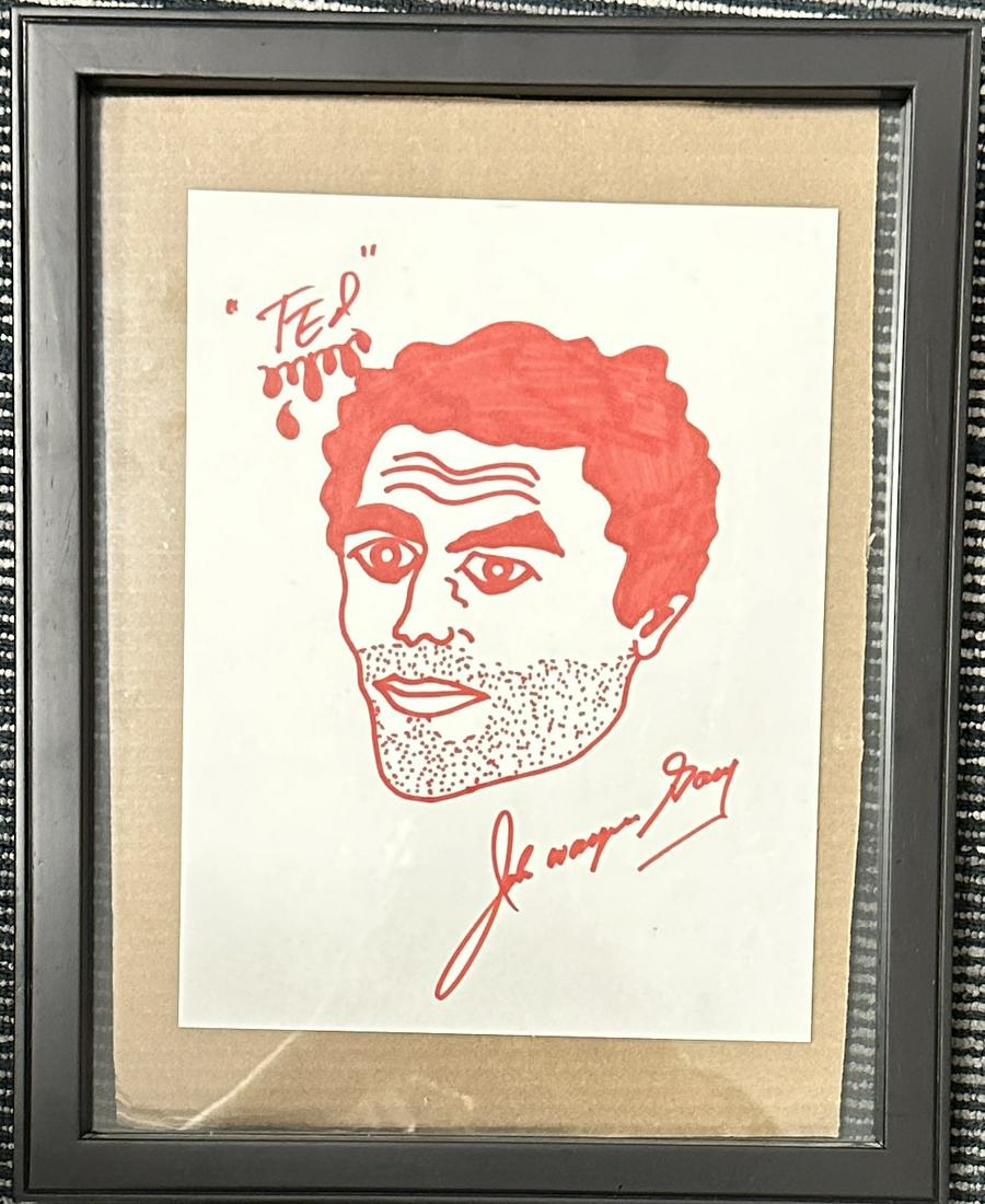 John WAYNE Gacy Autographed BUNDY DRAWING (1 of 1)