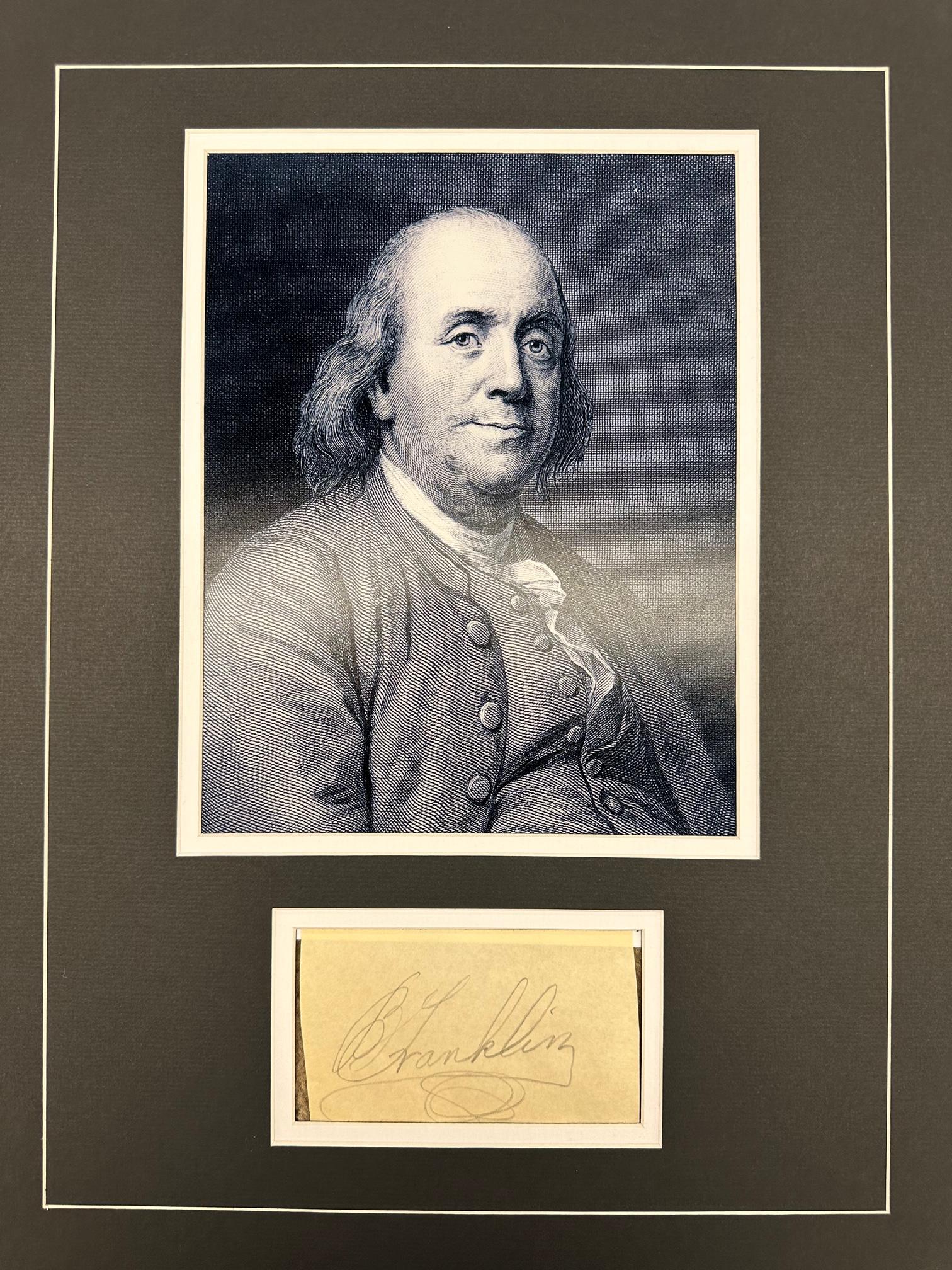Ben Franklin Autographed Display (1 of 1)