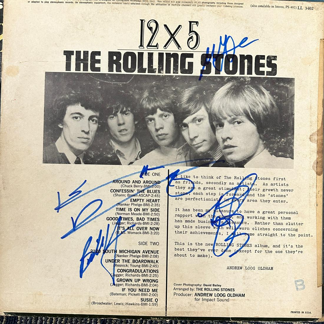 The Rolling Stones Autographed Album KEITH MICK BILL CHARLIE (1 of 1)