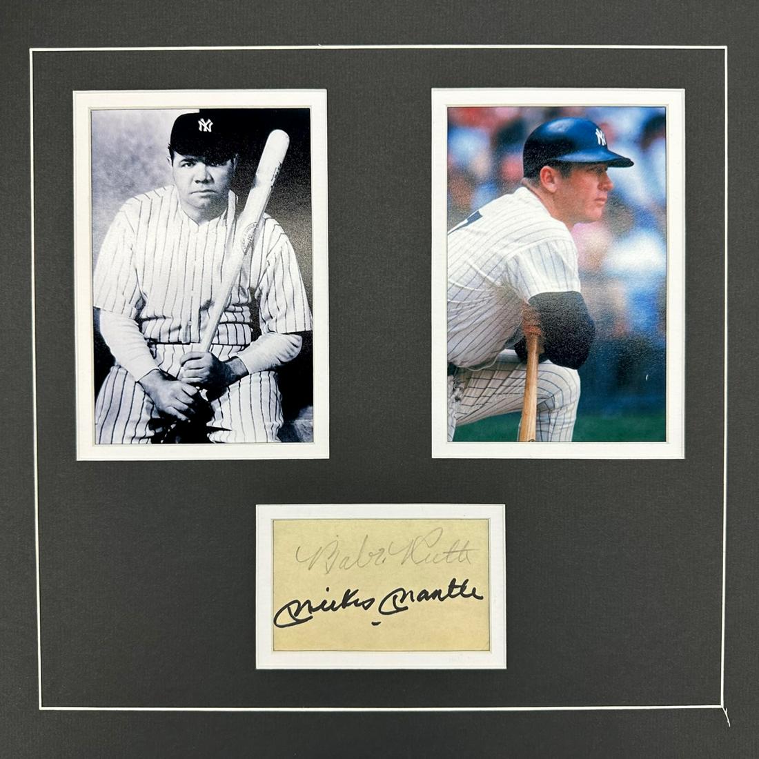Mickey MANTLE Babe Ruth Autographed Display (1 of 1)