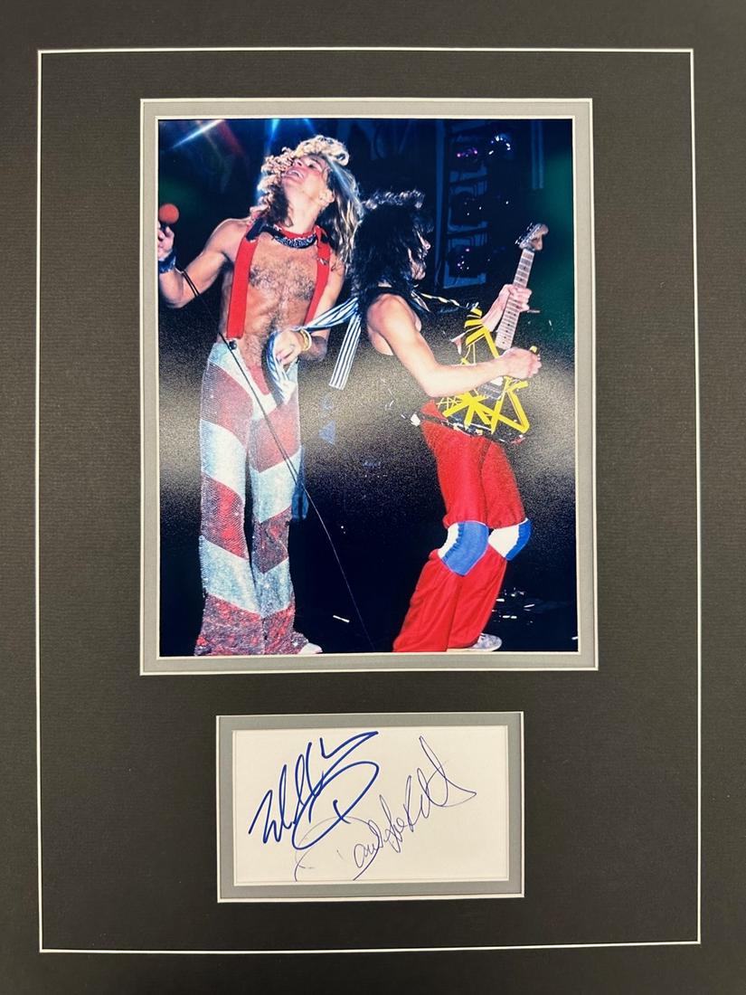 Eddie VAN Halen David Lee Roth Autographed Display (1 of 1)