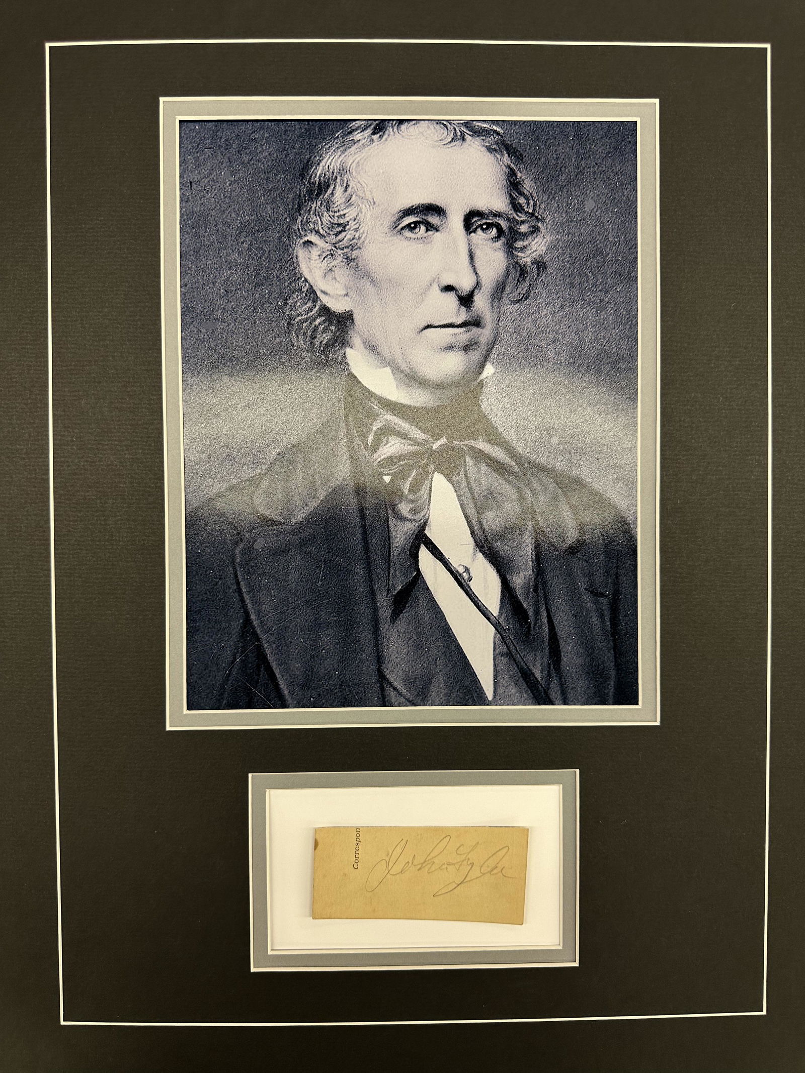 John Tyler Autographed Display (1 of 1)