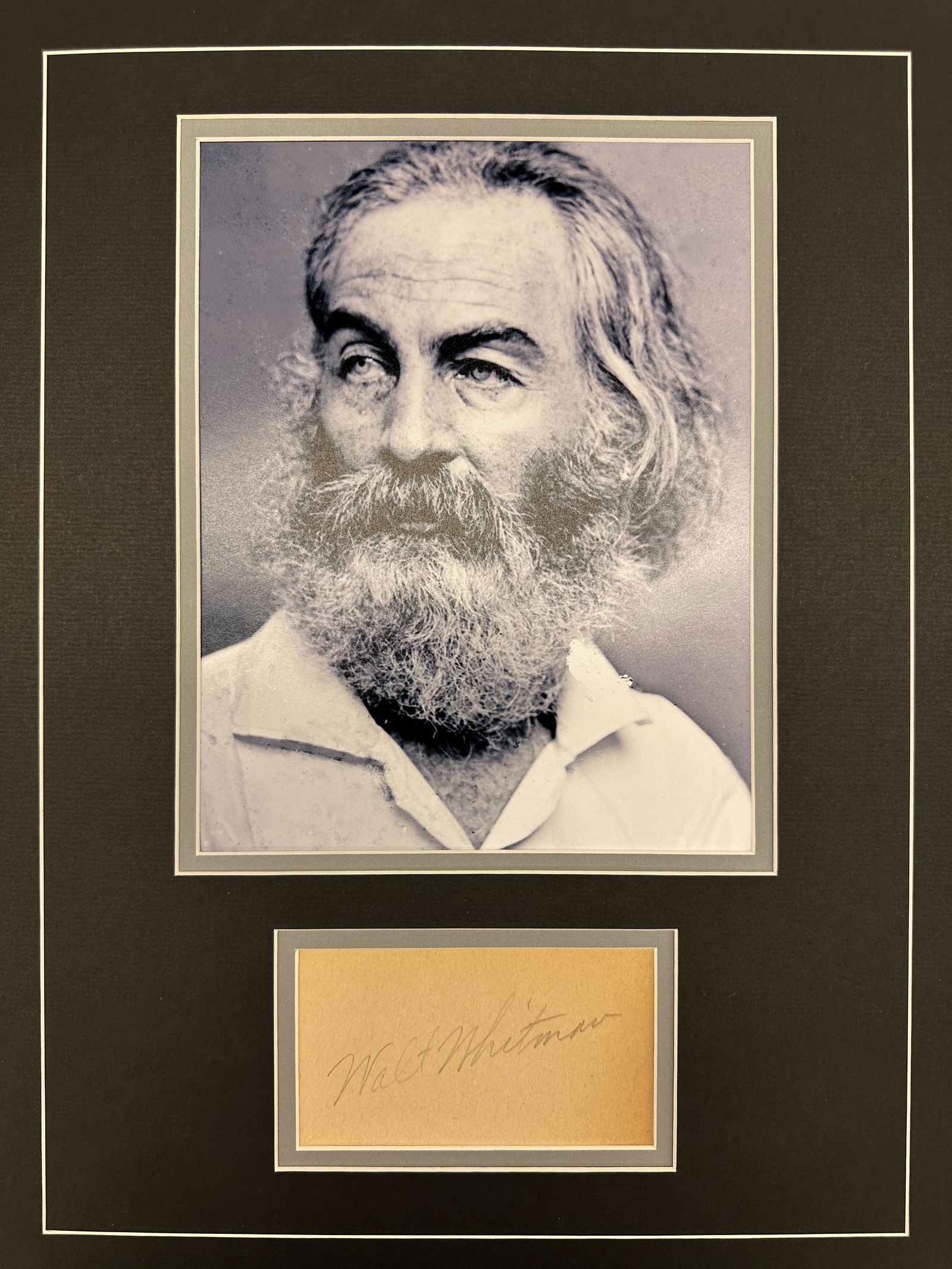 Walt Whitman Autographed Display (1 of 1)