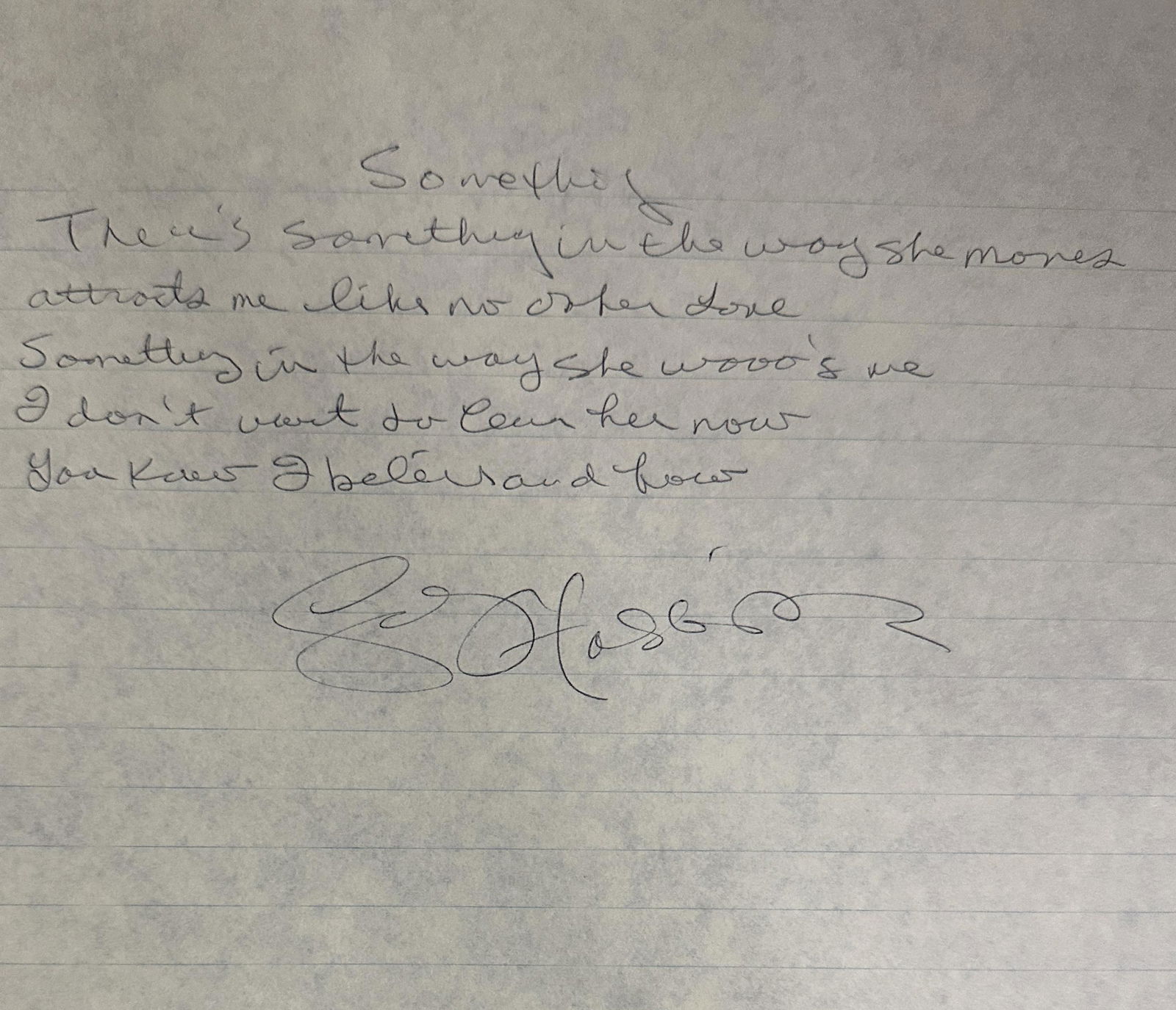 George Harrison Autographed Handwritten Lyrics (1 of 1)