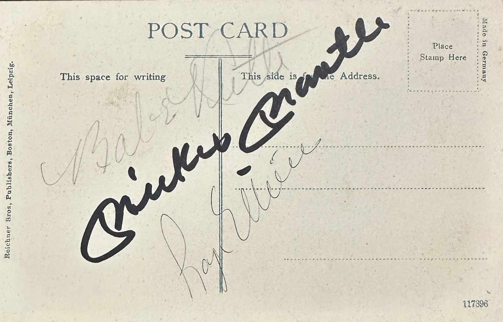 Babe Ruth Mantle Maris Autographed Postcard (1 of 1)