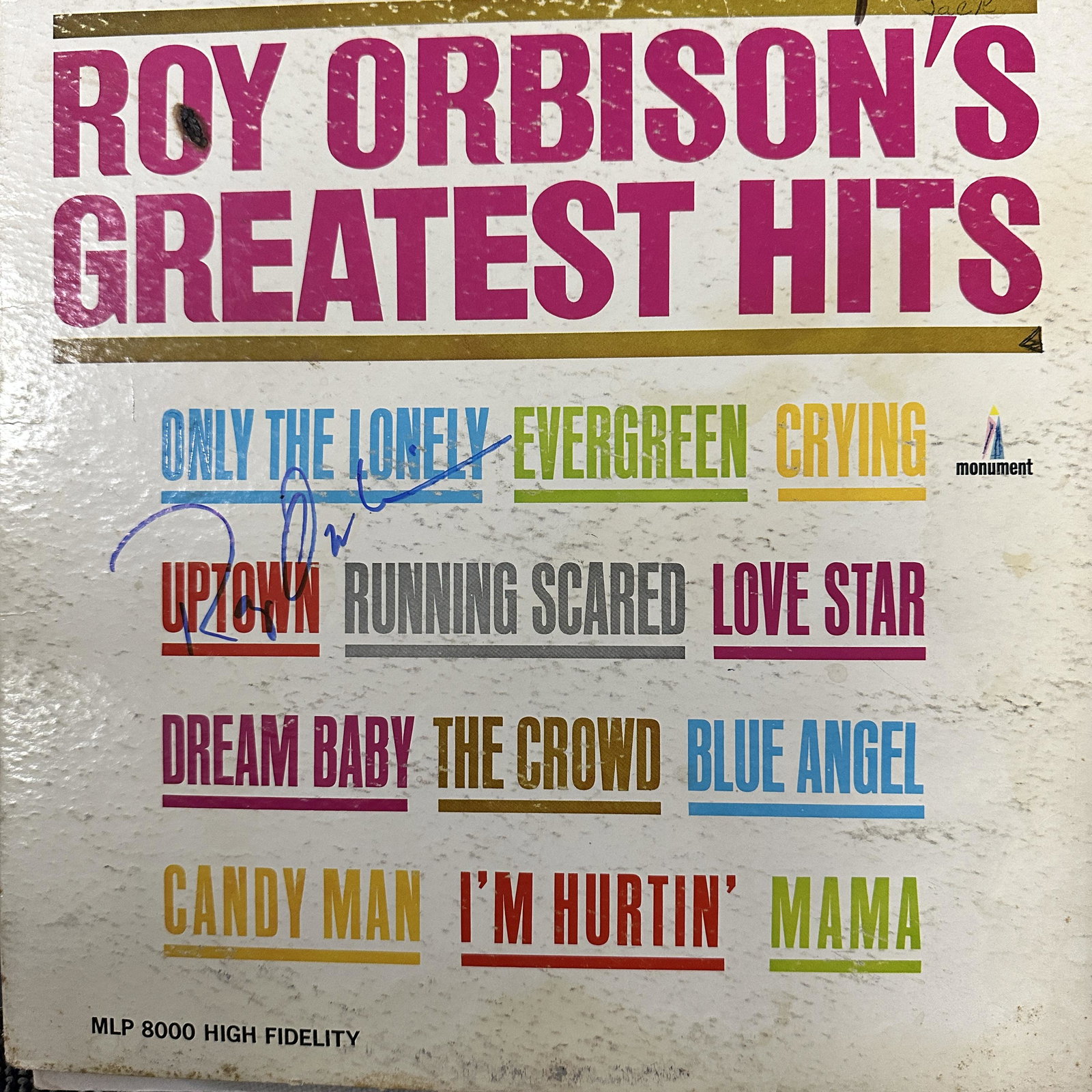 Roy Orbison Autographed ALBUM (1 of 1)