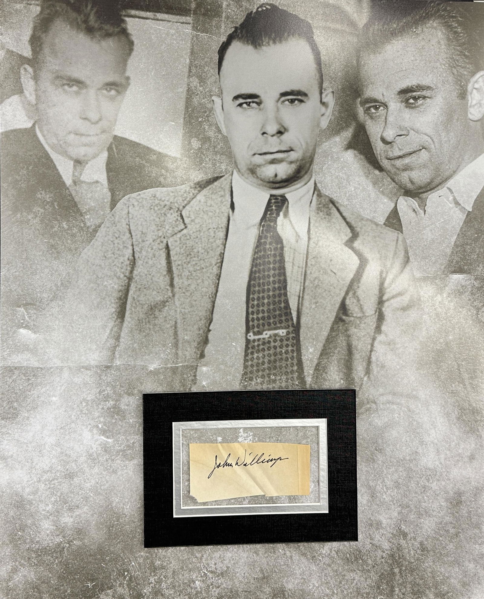 John Dillinger Autographed Display (1 of 1)
