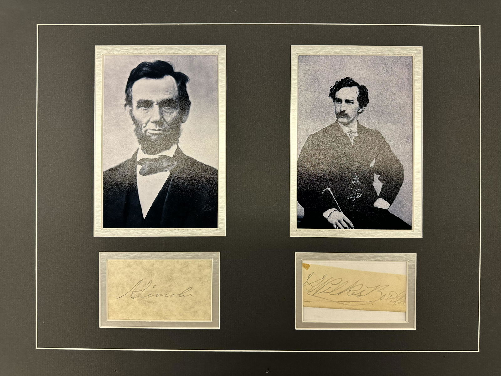 Abraham Lincoln John Wilkes Booth AUTOGRAPHED Display (1 of 1)