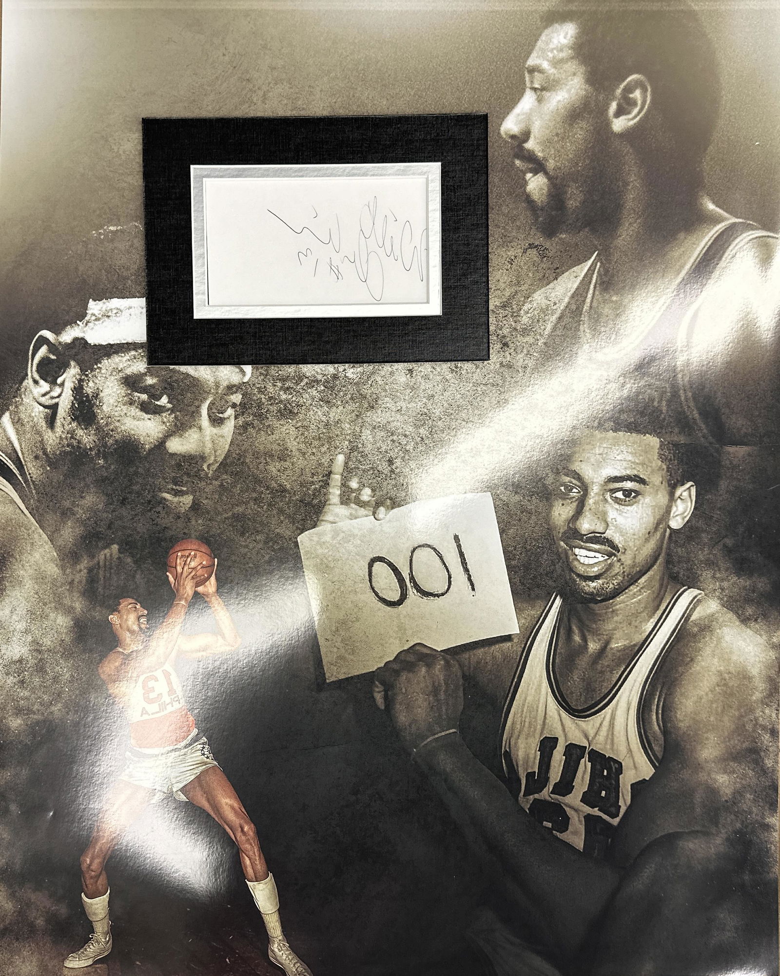 Wilt Chamberlain Autographed Display (1 of 1)