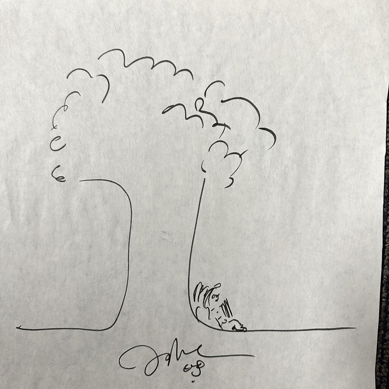 John Lennon Autographed Sketch (1 of 1)