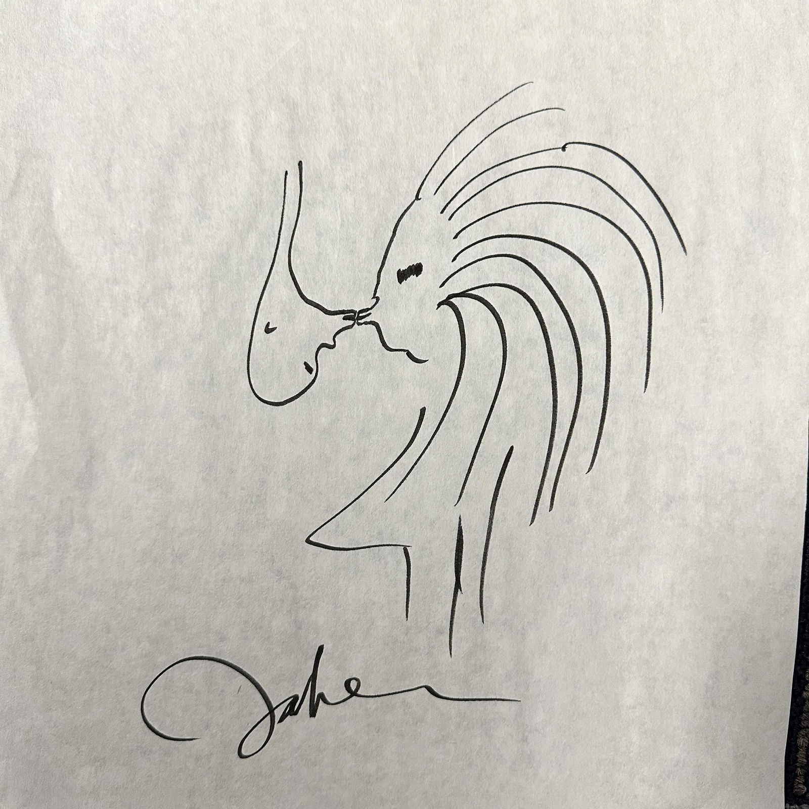 John Lennon Autographed Sketch (1 of 1)