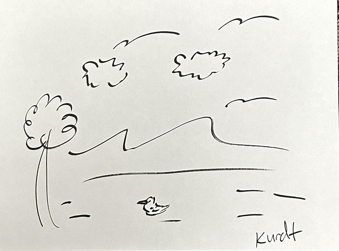 Kurt Cobain Autographed Sketch (1 of 1)