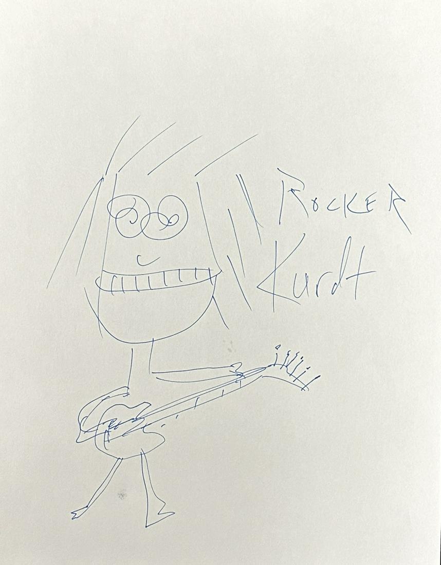 Kurt Cobain Autographed Sketch (1 of 1)