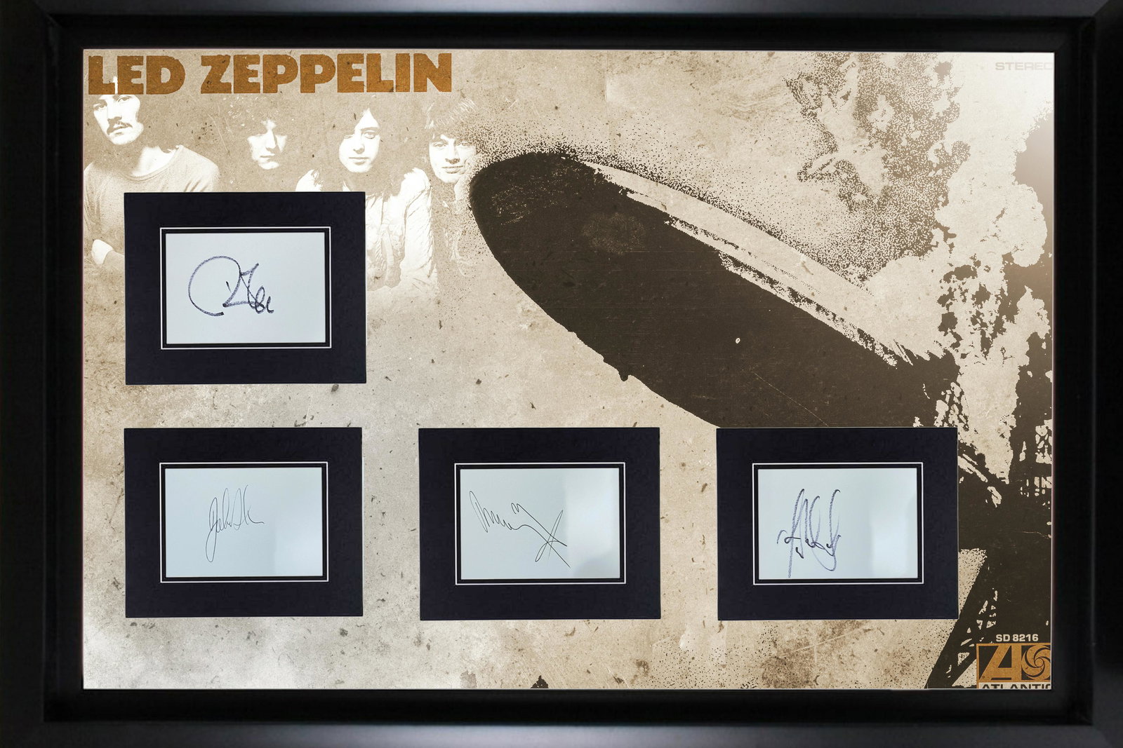 Led Zeppelin Autographed Display 24X36 All 4 (1 of 1)