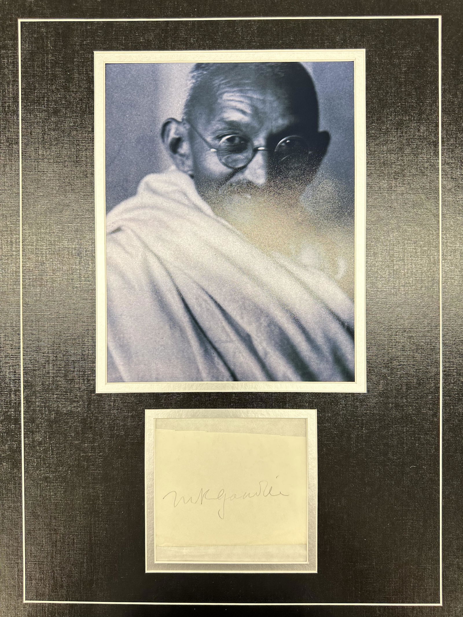 Ghandhi AUTOGRAPHED Display (1 of 1)