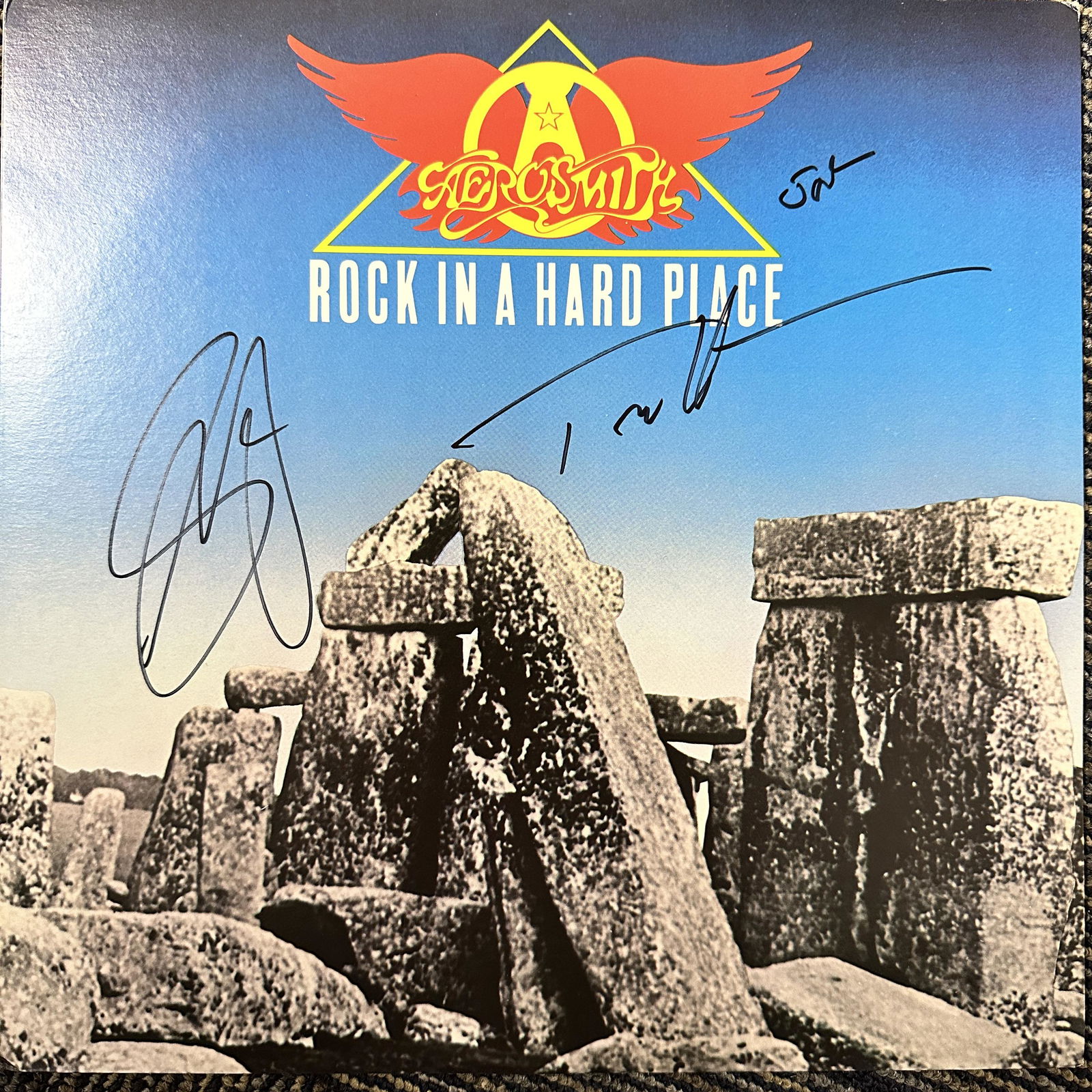 Aerosmith Autographed ALBUM STEVEN TOM JOEY (1 of 1)