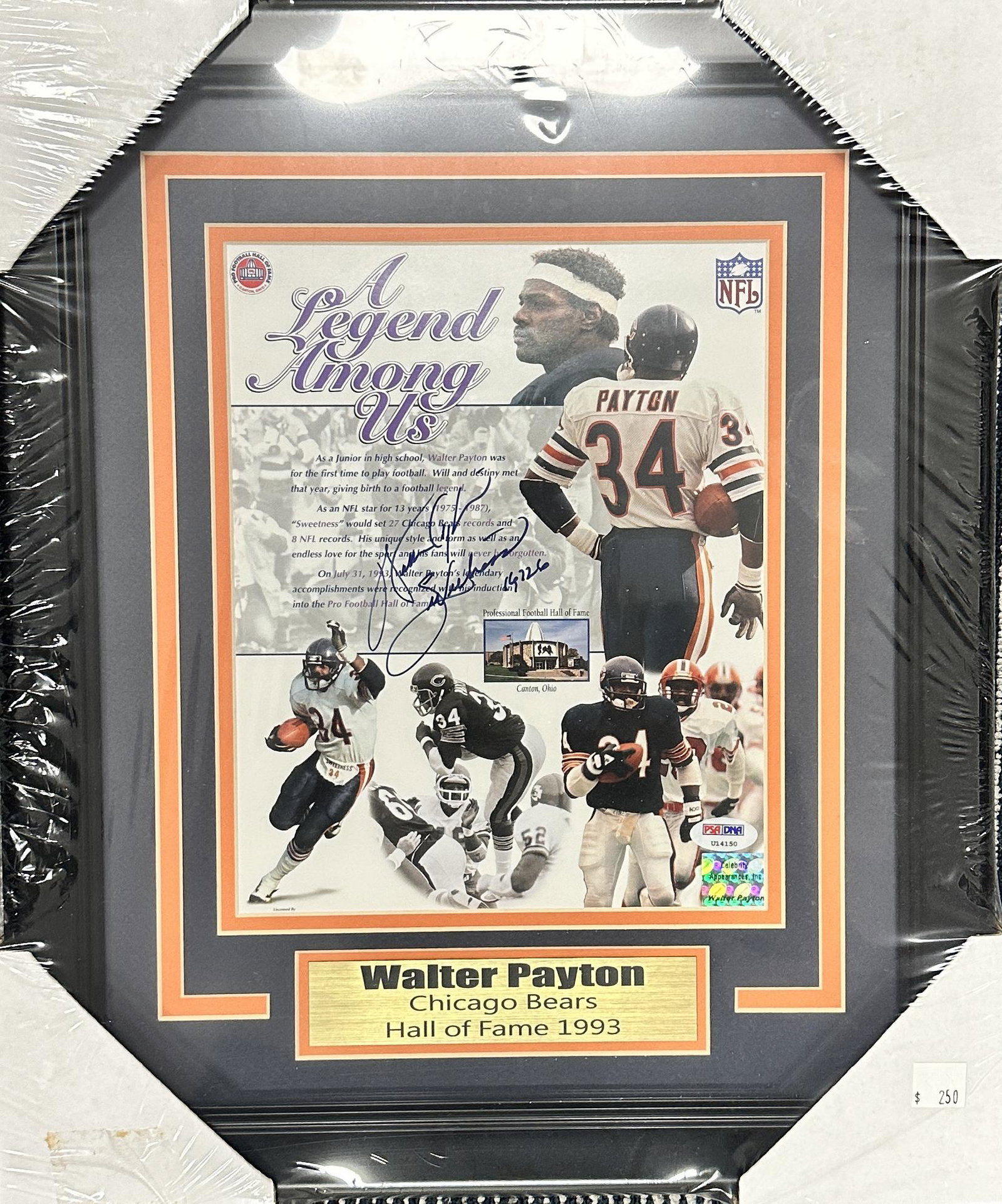 Walter Payton Autographed 8x10 Framed (1 of 1)