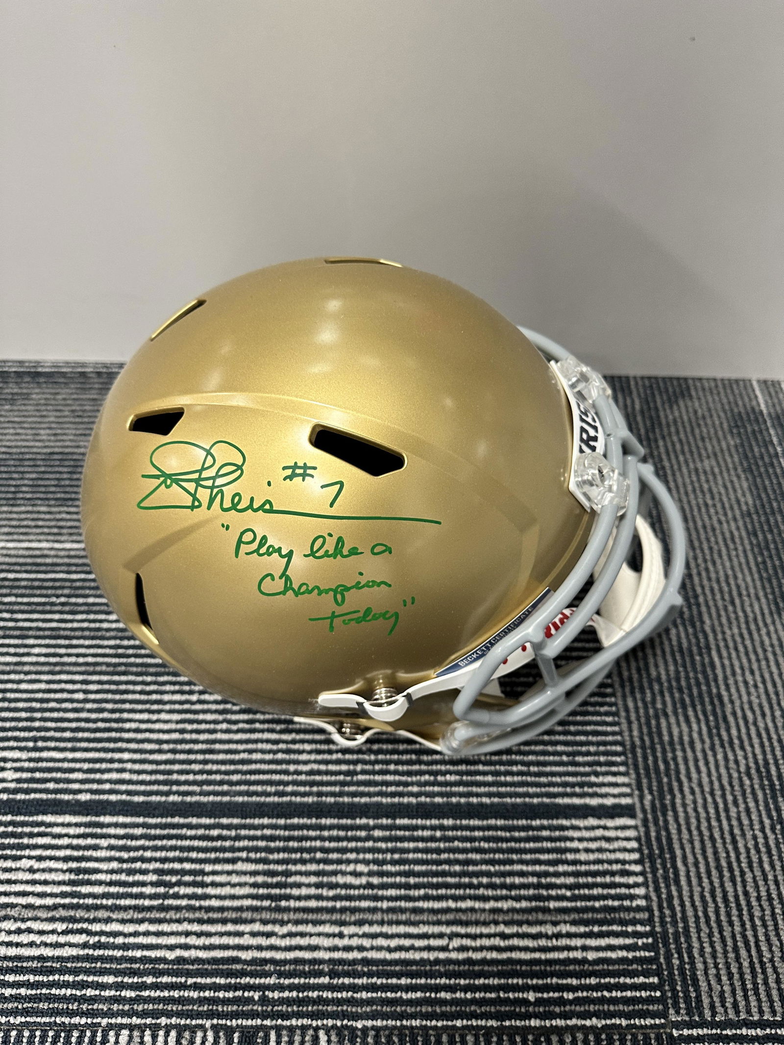 Joe Theismann Autographed Full Size Notre Dame Helmet (1 of 1)