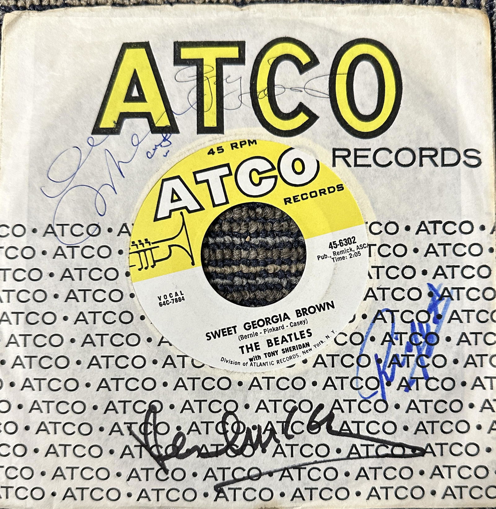 The Beatles Autographed Single All 4 (1 of 1)