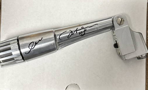 John Lennon Autographed Microphone: Very rare autographed Mic signed by JOHN LENNON.Displays are not framed, and can be framed for a cost. Framed items will state they are framed in the name of the item. All signed items come with a COA