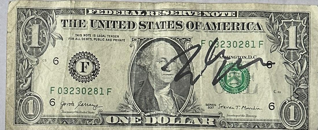 Elon Musk Autographed $1 (1 of 1)
