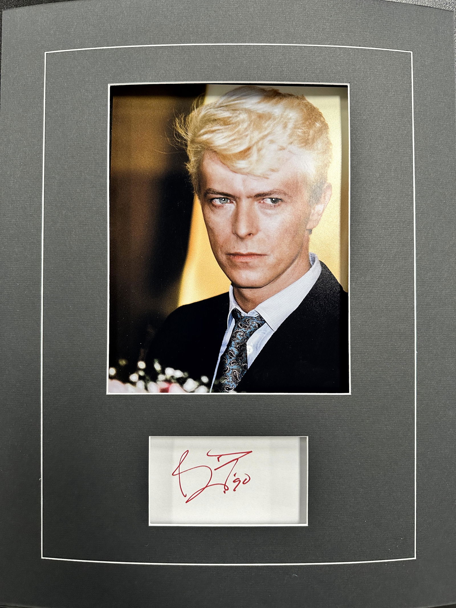 David Bowie Autographed Display (1 of 1)