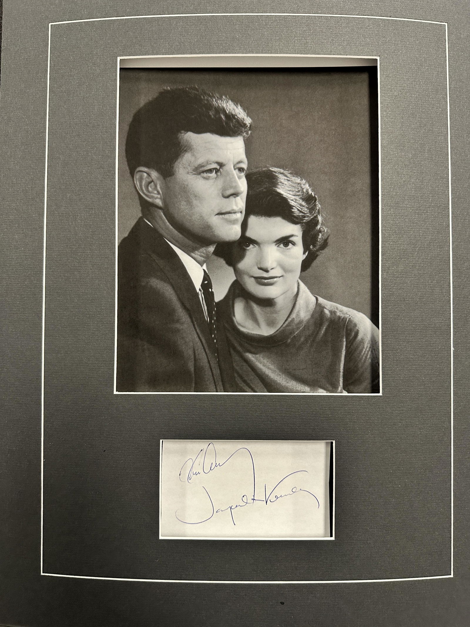JFK & Jackie Kennedy Autographed Display (1 of 1)