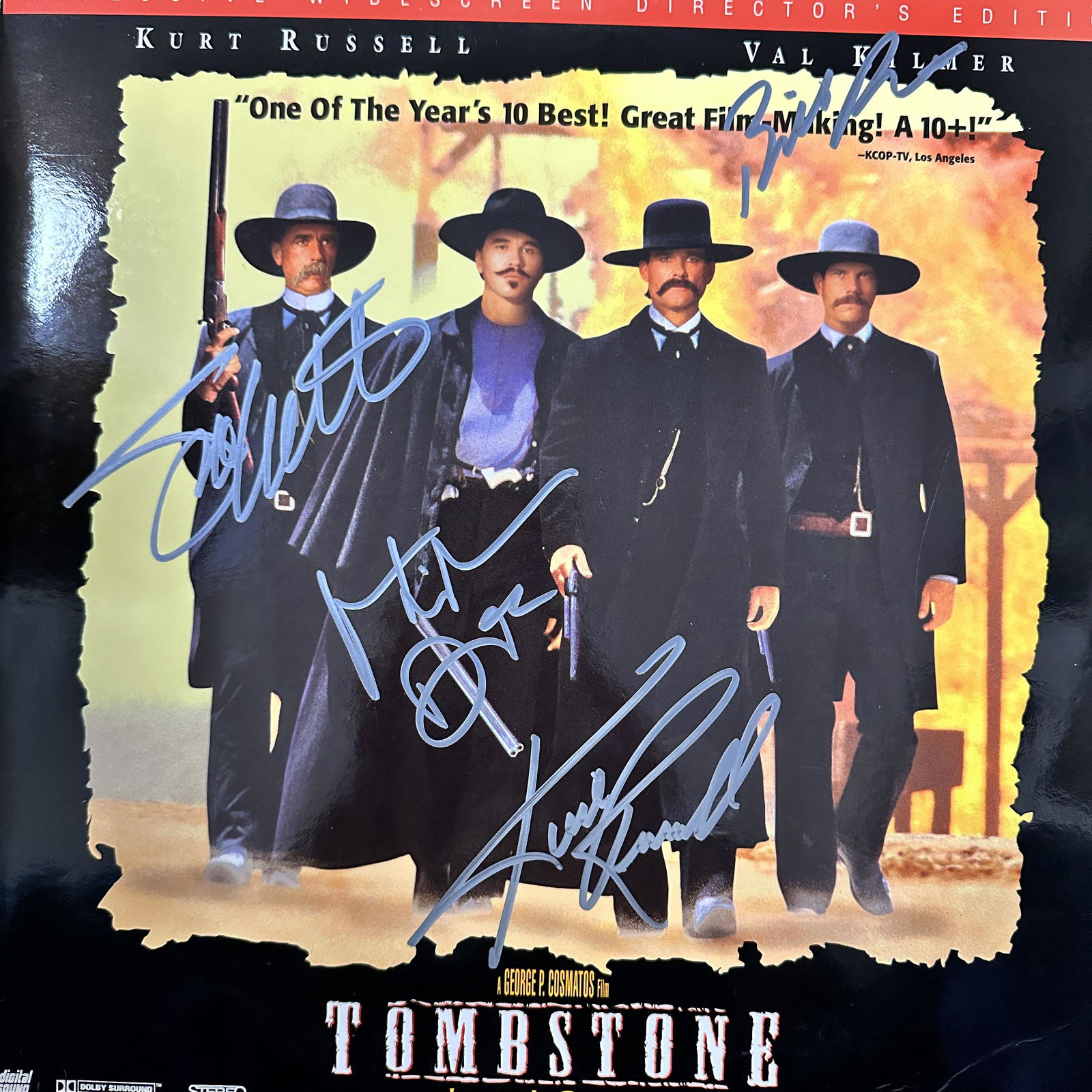 Tombstone Autographed Laserdisc KILMER RUSSELL PAXTON ELLIOTT (1 of 1)
