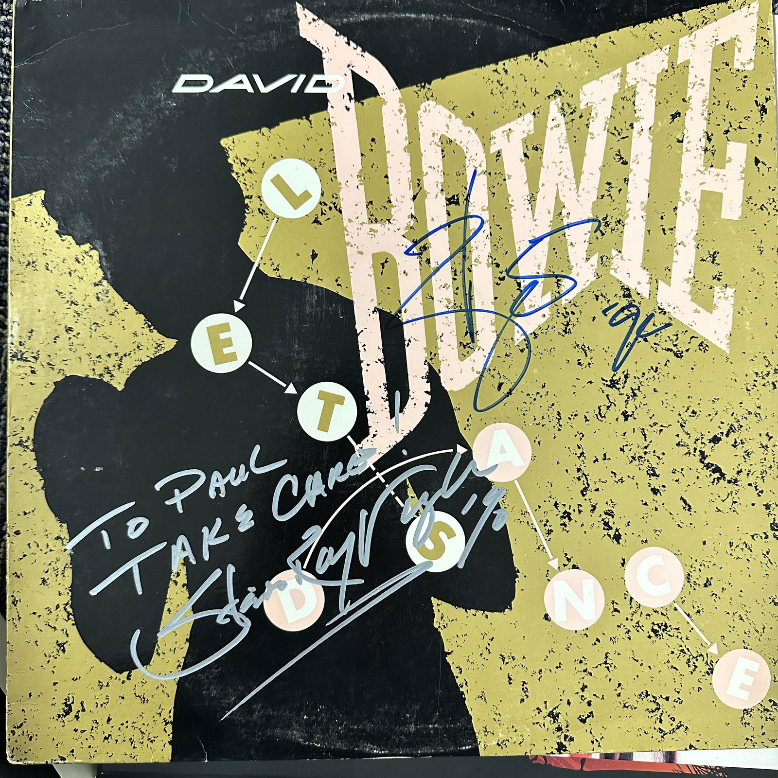 David Bowie Stevie Ray Vaughan Autographed Album: Displays are not framed, and can be framed for a cost. Framed items will state they are framed in the name of the item. All signed items come with a COA. Ask any and all questions BEFORE bidding. Sign