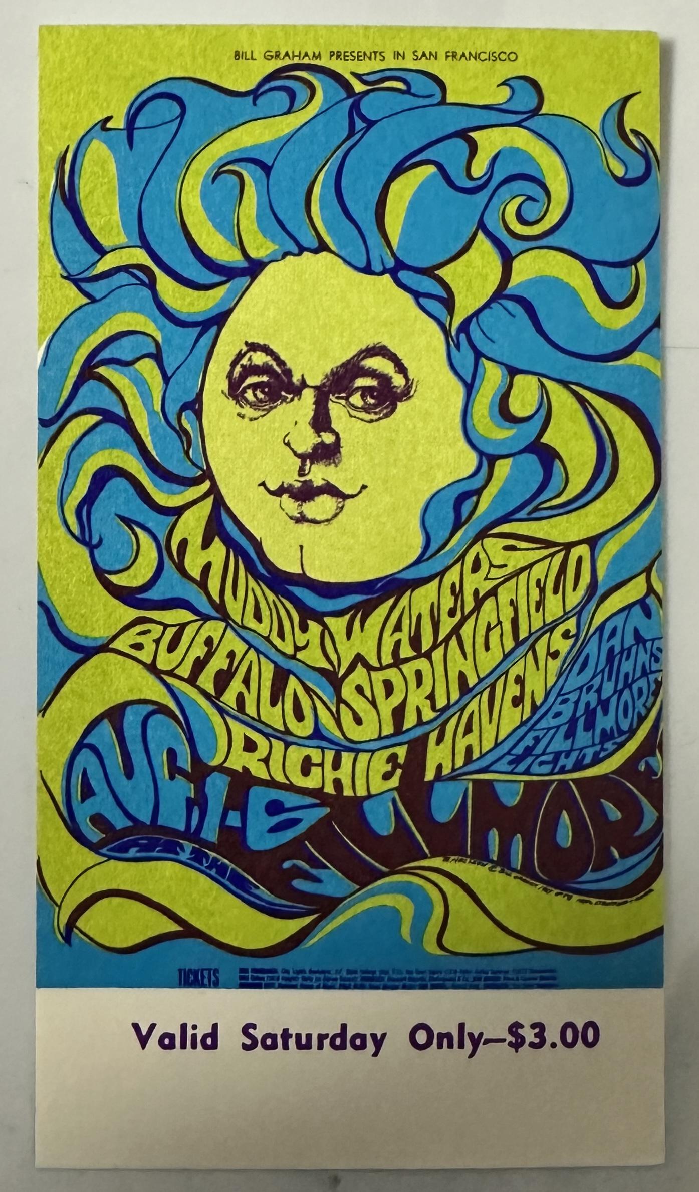 Muddy Waters Vintage Fillmore Ticket (1 of 1)