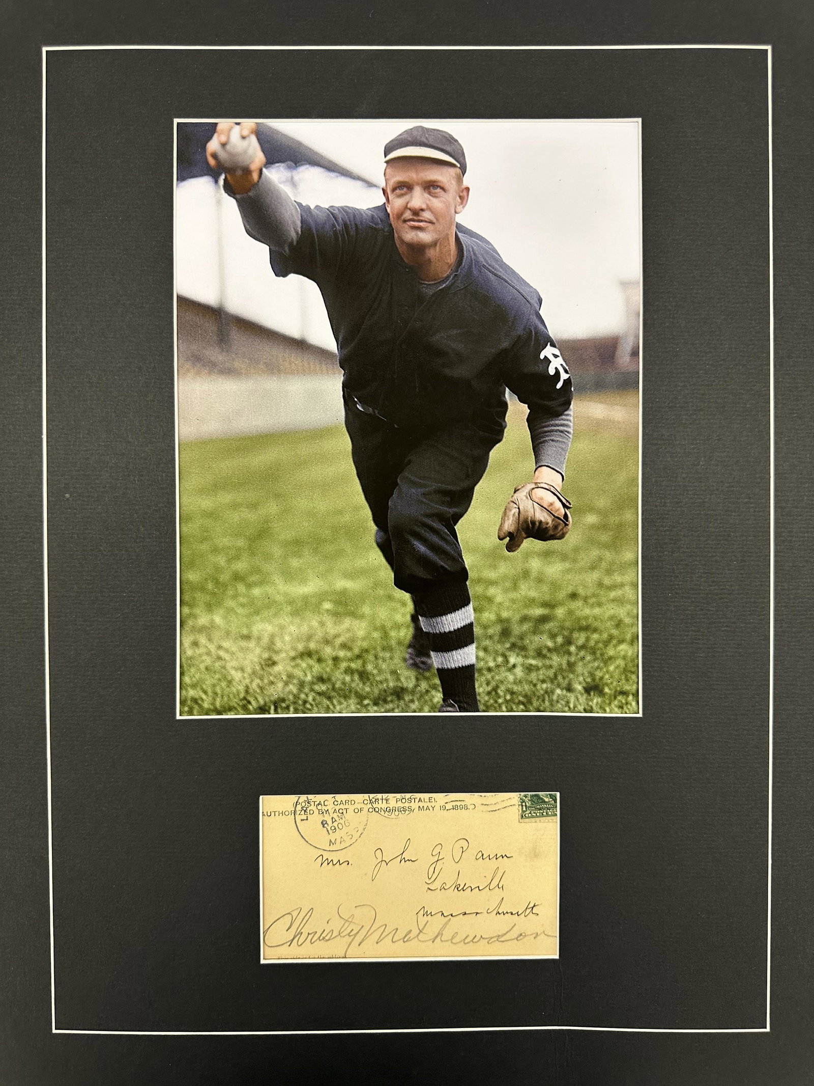 Christy Mathewson Autographed Display (1 of 1)