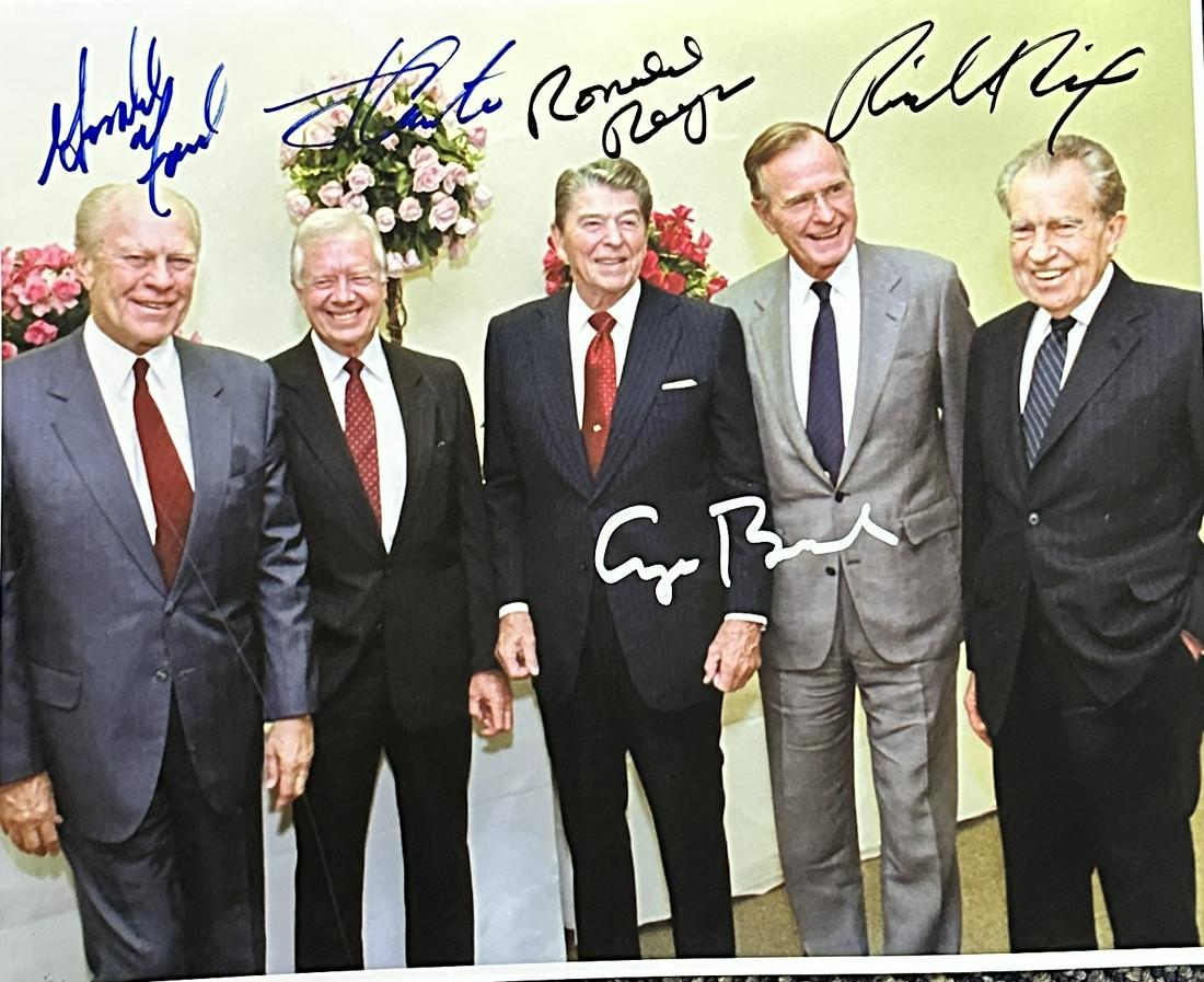 5 Presidents Autographed Photo! (1 of 1)
